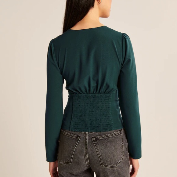 Long-Sleeve Twist-Front Blouse - Picture 3 of 7